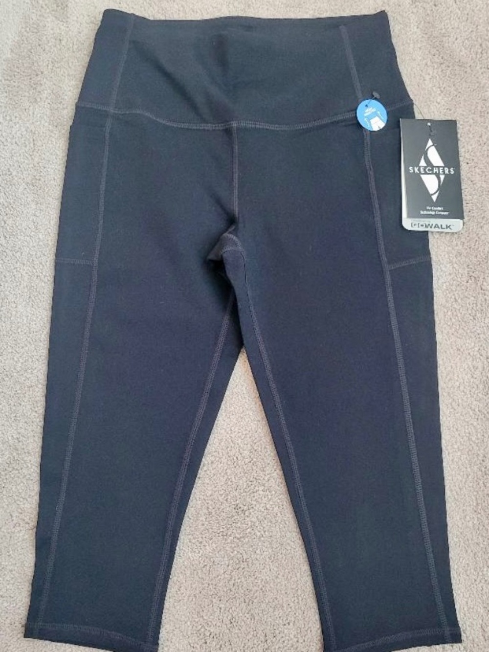 SKECHERS Go Walk High Waisted Capri Leggings Black Size Small For Women